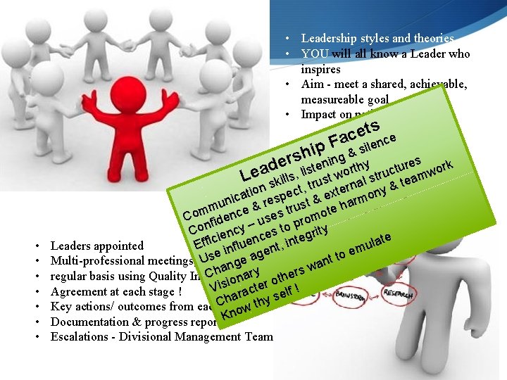  • Leadership styles and theories • YOU will all know a Leader who