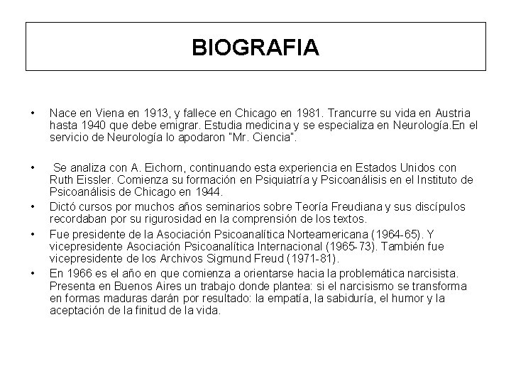 BIOGRAFIA • Nace en Viena en 1913, y fallece en Chicago en 1981. Trancurre