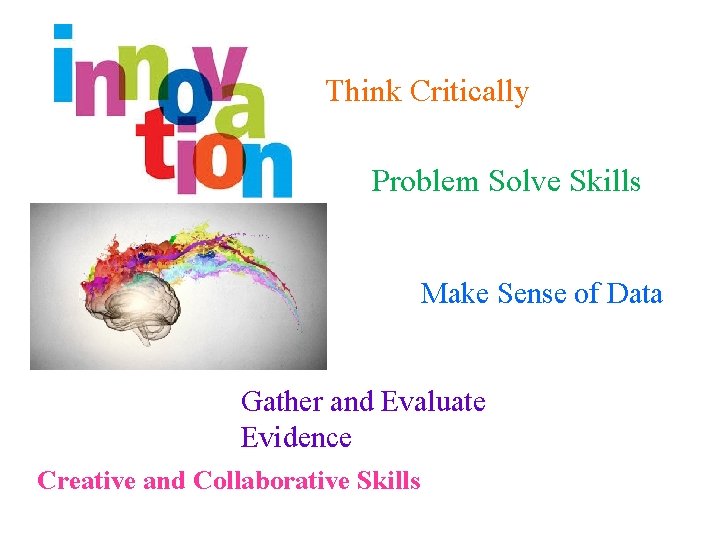 Think Critically Problem Solve Skills Make Sense of Data Gather and Evaluate Evidence Creative