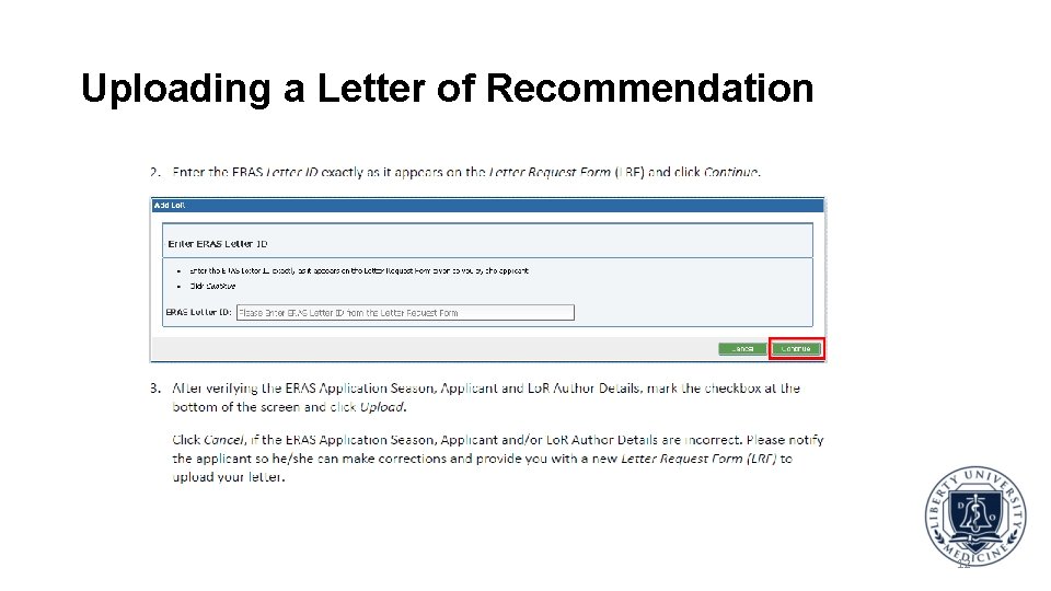 Uploading a Letter of Recommendation 12 