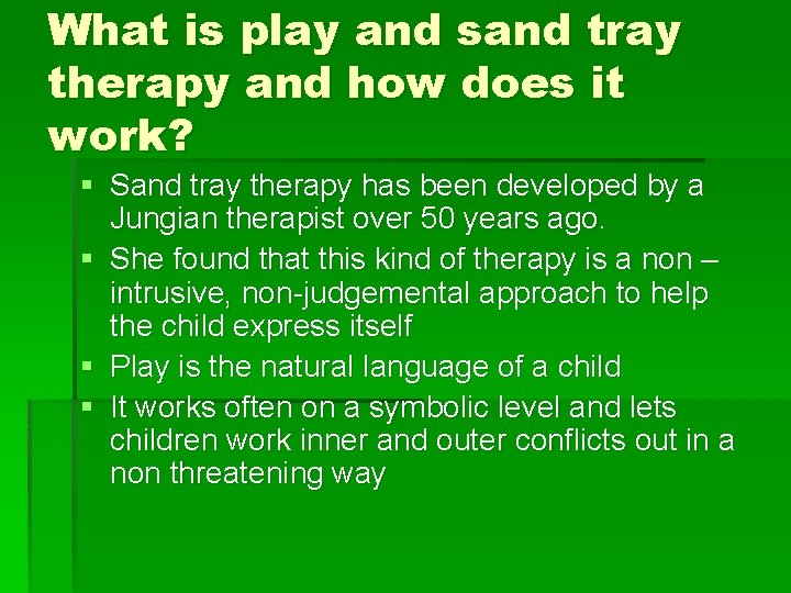 What is play and sand tray therapy and how does it work? § Sand