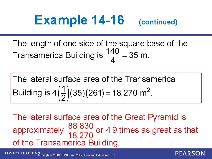 Example 14 -16 (continued) The length of one side of the square base of Example 14 -16 (continued) The length of one side of the square base of