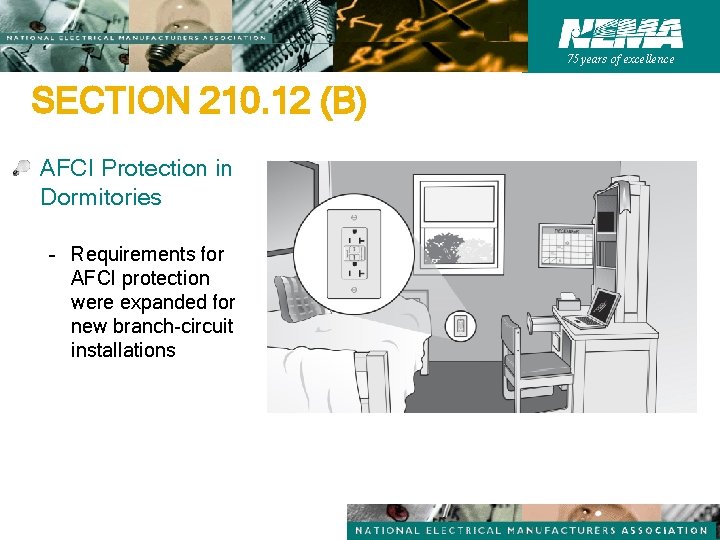 75 years of excellence SECTION 210. 12 (B) AFCI Protection in Dormitories – Requirements