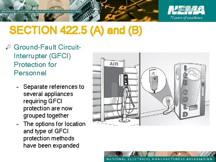 75 years of excellence SECTION 422. 5 (A) and (B) Ground-Fault Circuit. Interrupter (GFCI)