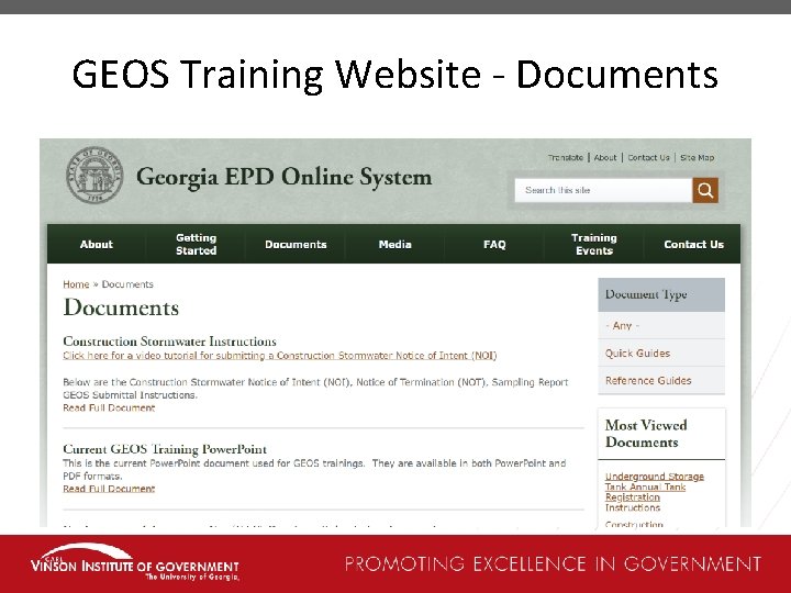 GEOS Training Website - Documents 