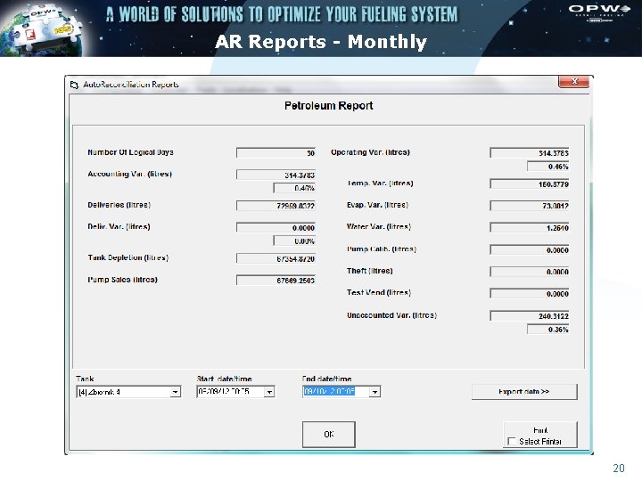 AR Reports - Monthly 20 
