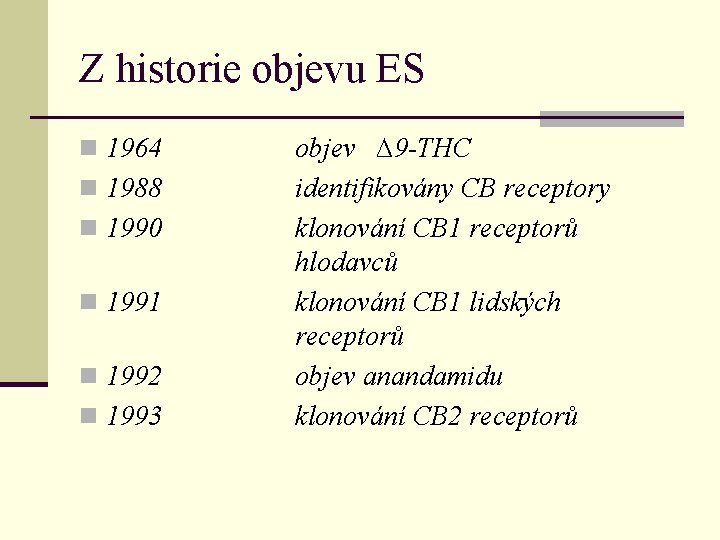 Z historie objevu ES n 1964 n 1988 n 1990 n 1991 n 1992