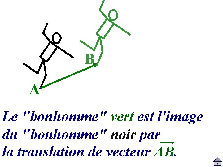 B A Le "bonhomme" vert est l'image du "bonhomme" noir par la translation de