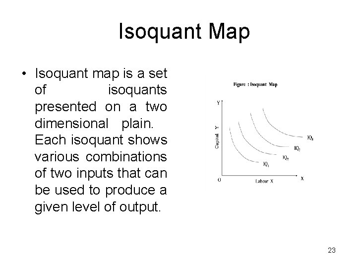 Isoquant Map • Isoquant map is a set of isoquants presented on a two