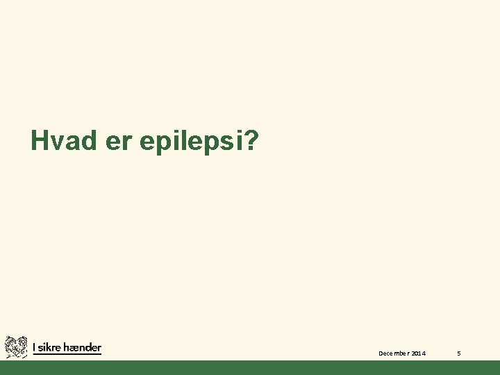 Hvad er epilepsi? December 2014 5 