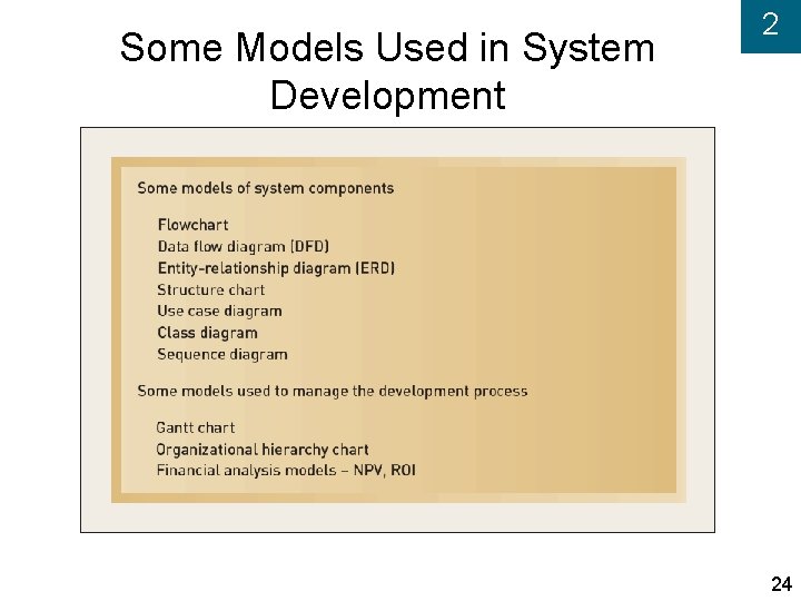 Some Models Used in System Development 2 24 