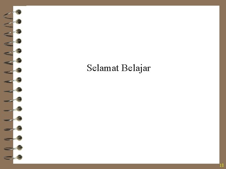 Selamat Belajar 18 