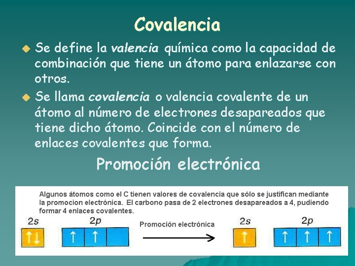 Covalencia u u Se define la valencia química como la capacidad de combinación que Covalencia u u Se define la valencia química como la capacidad de combinación que