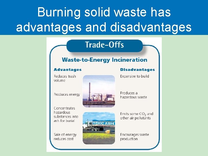 Burning solid waste has advantages and disadvantages Burning solid waste has advantages and disadvantages