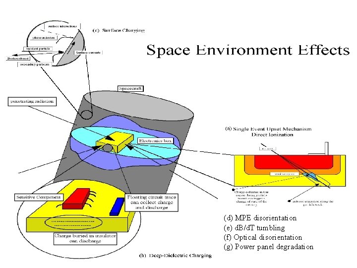 (d) MPE disorientation (e) d. B/d. T tumbling (f) Optical disorientation (g) Power panel