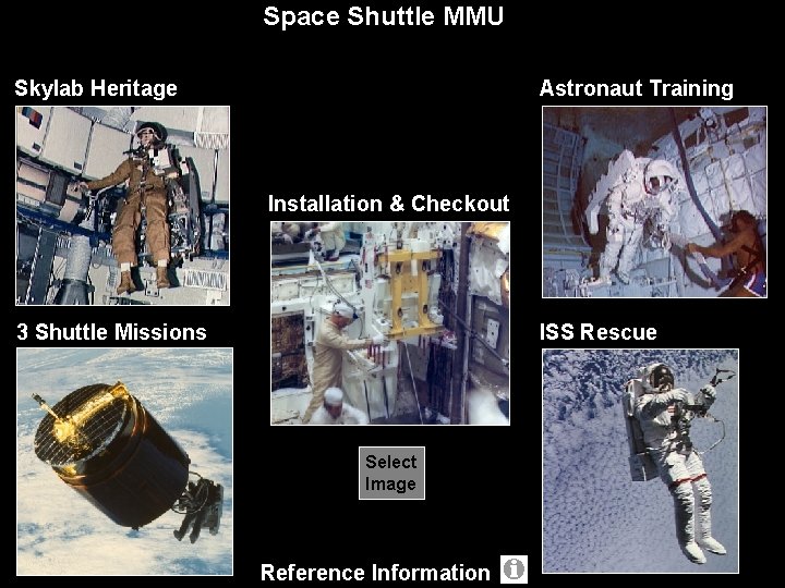 Space Shuttle MMU Skylab Heritage Astronaut Training Installation & Checkout ISS Rescue 3 Shuttle Space Shuttle MMU Skylab Heritage Astronaut Training Installation & Checkout ISS Rescue 3 Shuttle