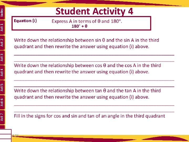 Index Student Activity 4 Ref Act 7 Act 6 Act 5 Act 4 Act