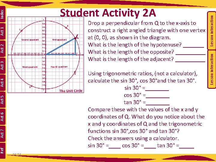 Act 3 Ref Act 7 Act 6 Act 5 Act 4 Using trigonometric ratios,