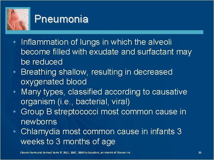 Pneumonia • Inflammation of lungs in which the alveoli become filled with exudate and Pneumonia • Inflammation of lungs in which the alveoli become filled with exudate and