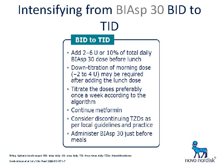 Intensifying from BIAsp 30 BID to TID BIAsp, biphasic insulin aspart; BID, twice daily;