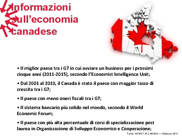 Informazioni sull’economia canadese • Il miglior paese tra i G 7 in cui avviare
