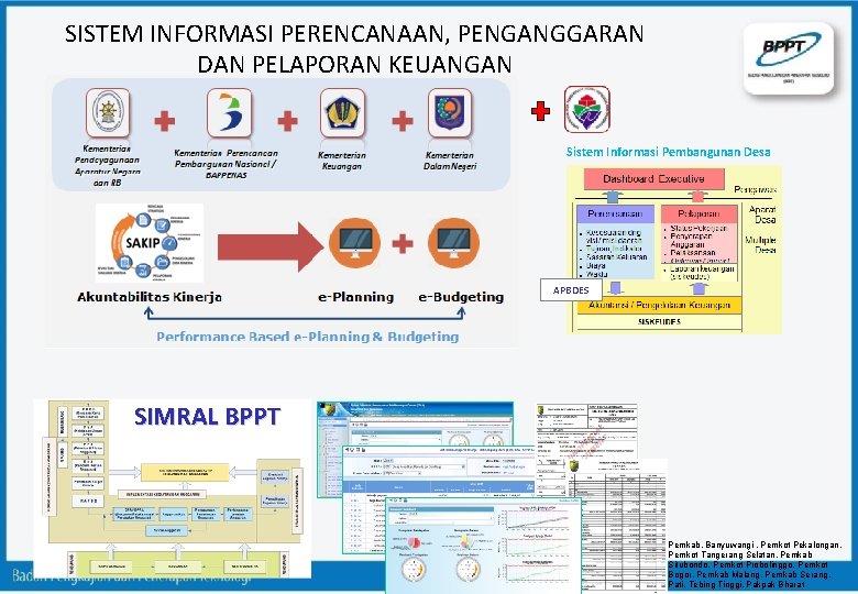 SISTEM INFORMASI PERENCANAAN, PENGANGGARAN DAN PELAPORAN KEUANGAN Sistem Informasi Pembangunan Desa APBDES SIMRAL BPPT