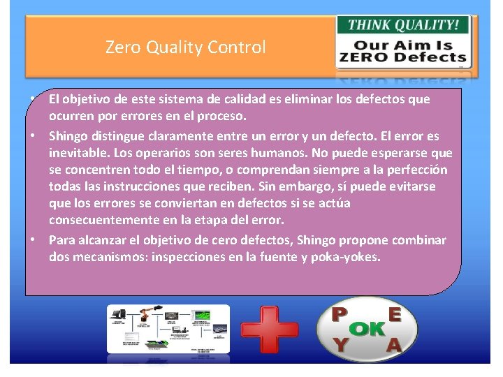 Zero Quality Control • El objetivo de este sistema de calidad es eliminar los