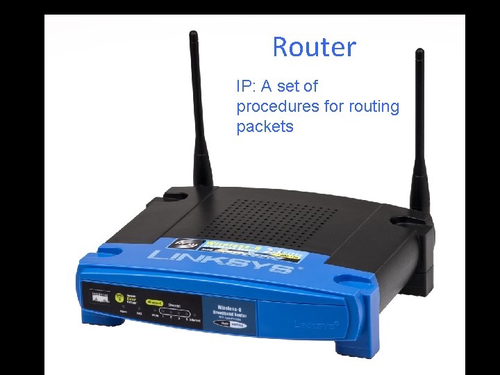 Router IP: A set of procedures for routing packets 