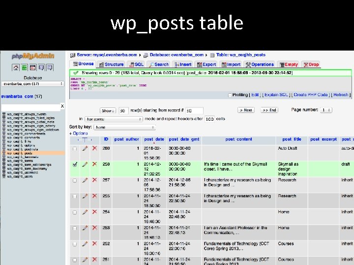 wp_posts table 