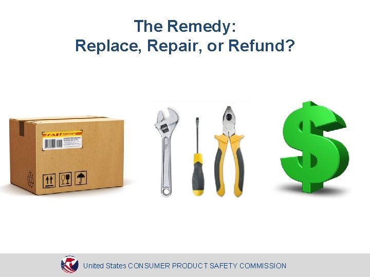 The Remedy: Replace, Repair, or Refund? United States CONSUMER PRODUCT SAFETY COMMISSION 