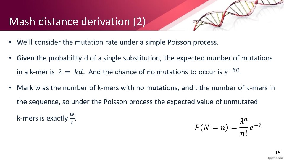 Mash distance derivation (2) • 15 