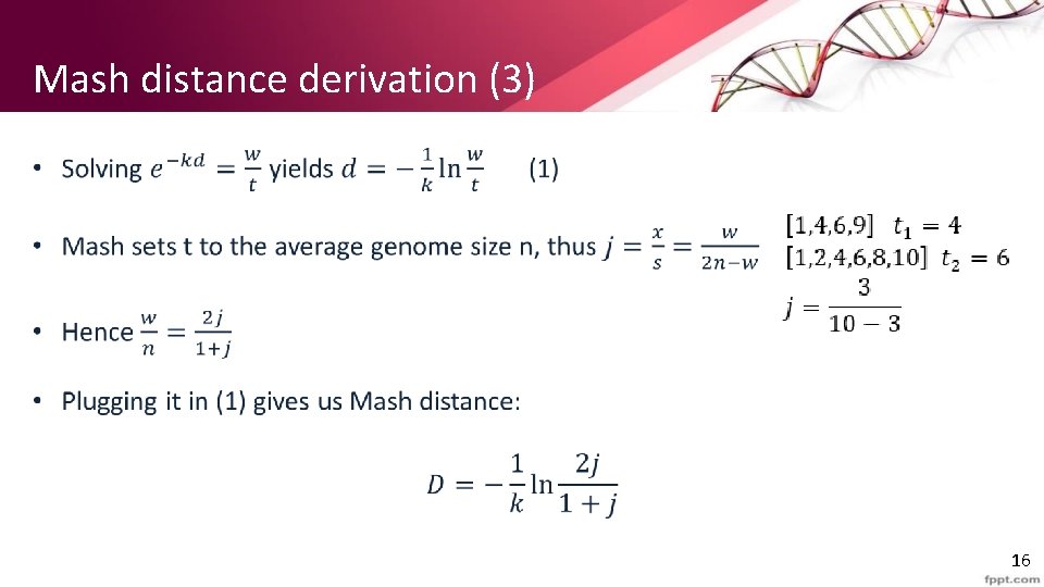 Mash distance derivation (3) • 16 