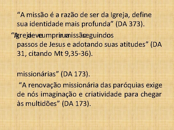 “A missão é a razão de ser da Igreja, define sua identidade mais profunda”