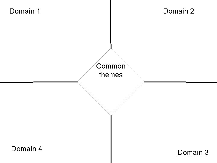 Domain 1 Domain 2 Common themes Domain 4 Domain 3 Domain 1 Domain 2 Common themes Domain 4 Domain 3