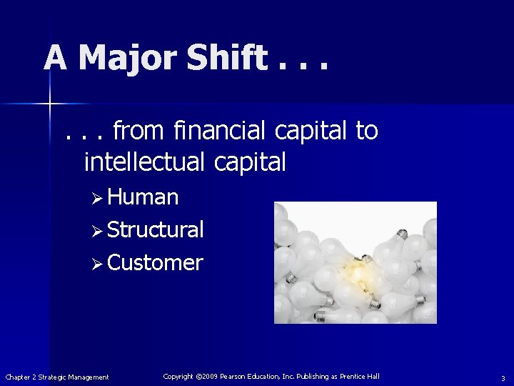 A Major Shift. . . from financial capital to intellectual capital Ø Human Ø