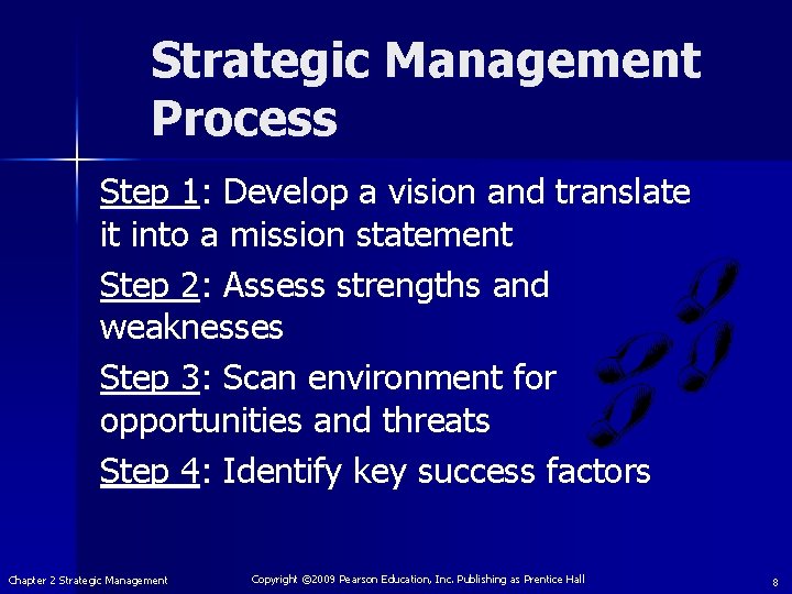 Strategic Management Process Step 1: Develop a vision and translate it into a mission