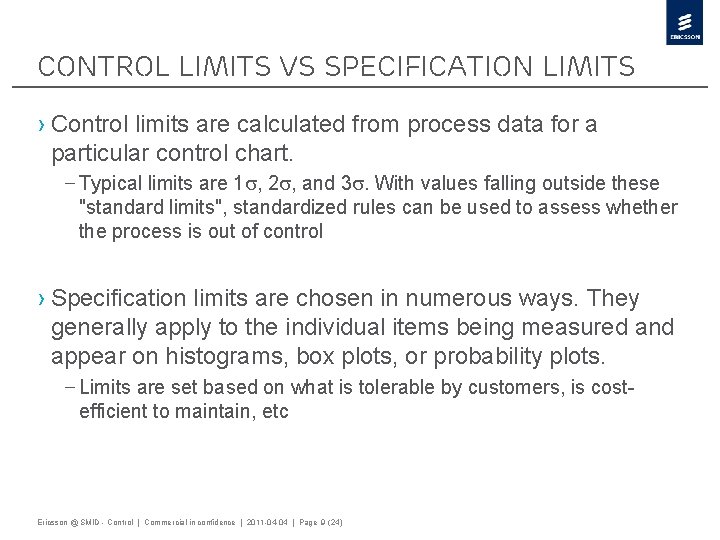 Control Limits vs Specification Limits › Control limits are calculated from process data for