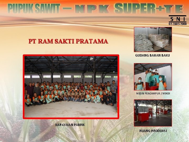 S N I 02 -2803 -2000 PT RAM SAKTI PRATAMA GUDANG BAHAN BAKU MESIN