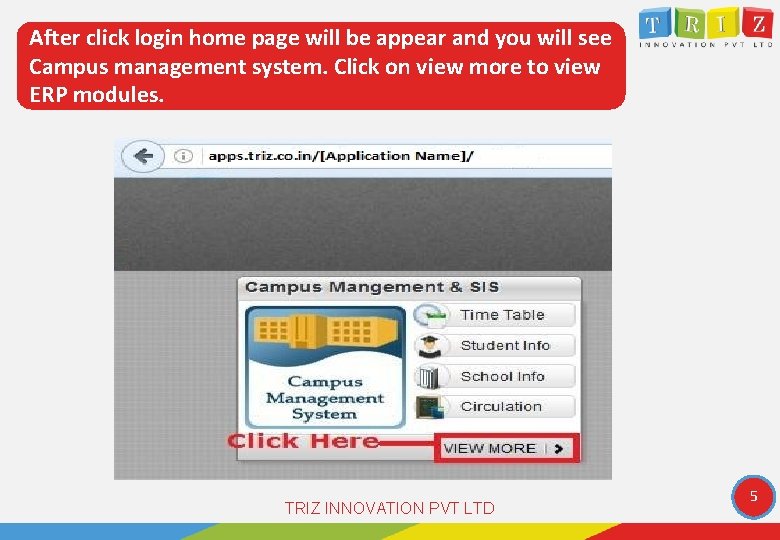 After click login home page will be appear and you will see Campus management