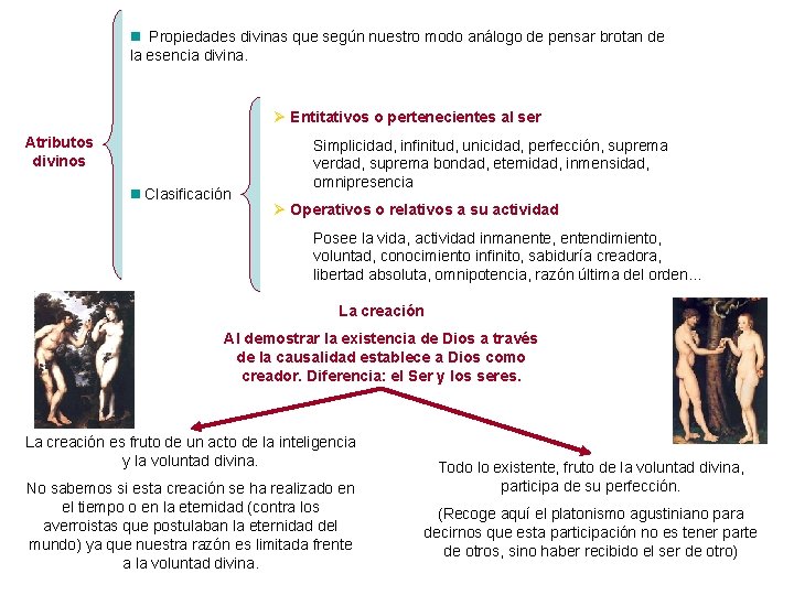 Propiedades divinas que según nuestro modo análogo de pensar brotan de la esencia divina.