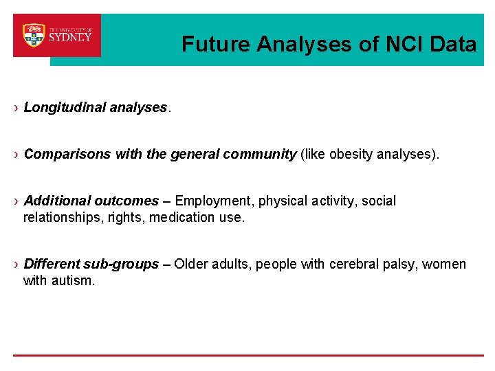 Future Analyses of NCI Data › Longitudinal analyses. › Comparisons with the general community