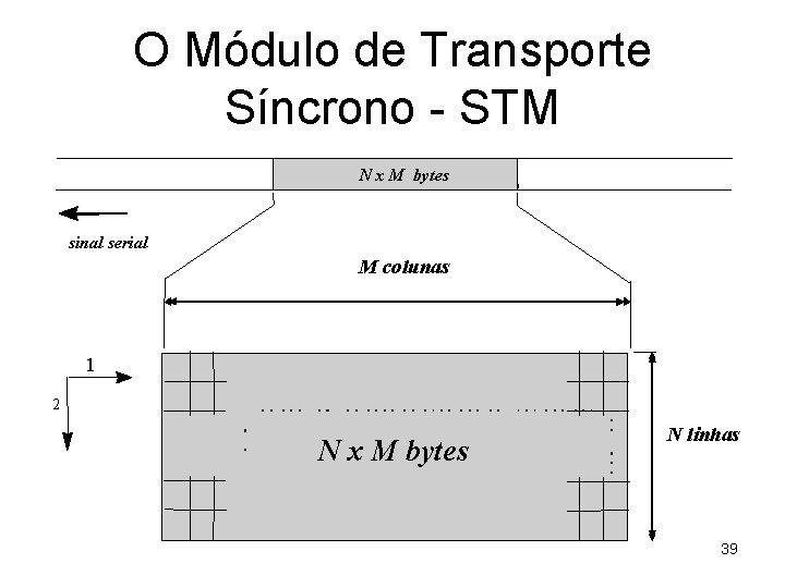 O Módulo de Transporte Síncrono - STM N x M bytes sinal serial M