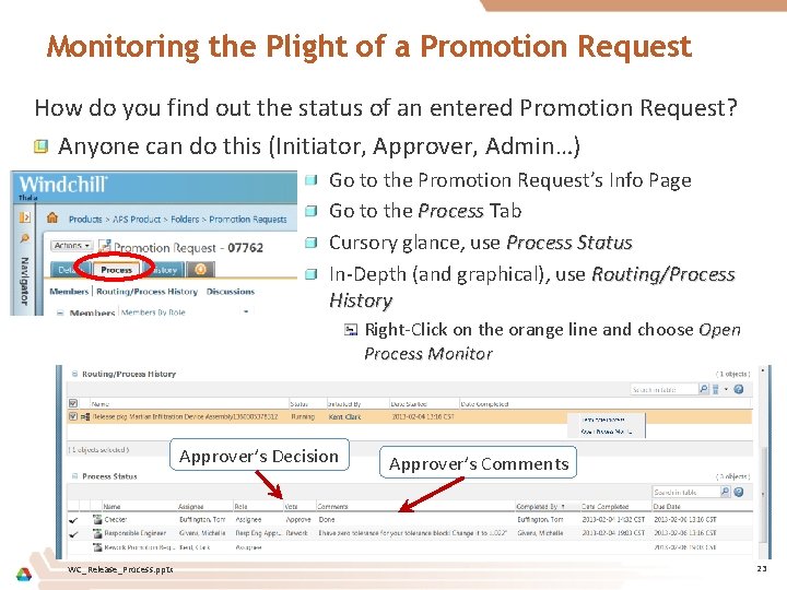 Monitoring the Plight of a Promotion Request How do you find out the status
