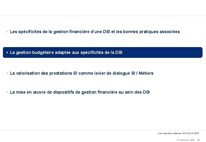 § Les spécificités de la gestion financière d’une DSI et les bonnes pratiques associées