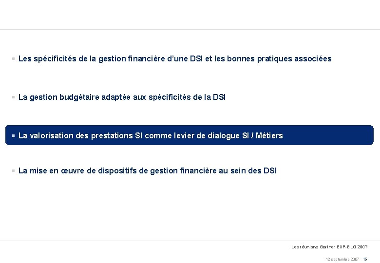 § Les spécificités de la gestion financière d’une DSI et les bonnes pratiques associées