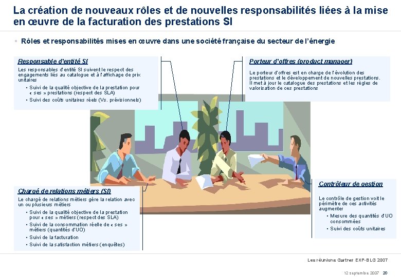 La création de nouveaux rôles et de nouvelles responsabilités liées à la mise en