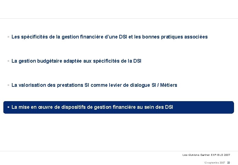 § Les spécificités de la gestion financière d’une DSI et les bonnes pratiques associées