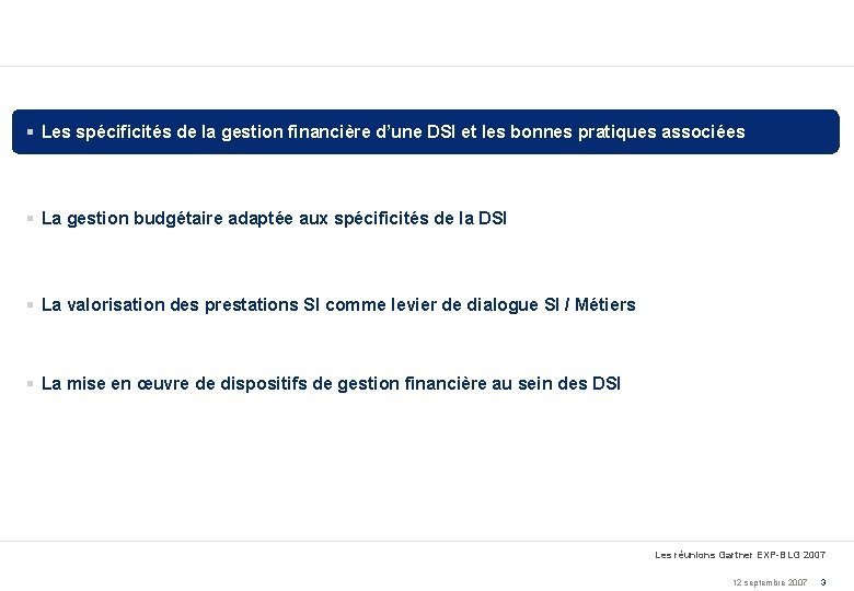 § Les spécificités de la gestion financière d’une DSI et les bonnes pratiques associées