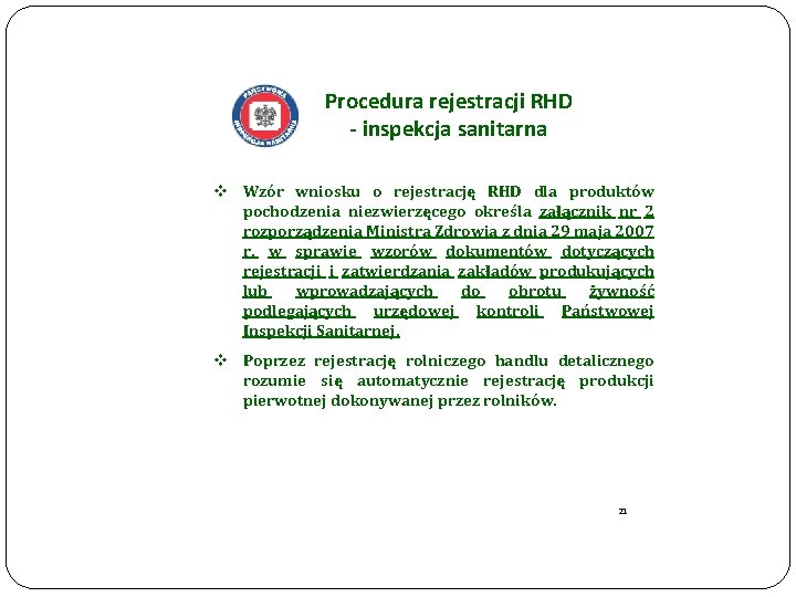 Procedura rejestracji RHD - inspekcja sanitarna v Wzór wniosku o rejestrację RHD dla produktów