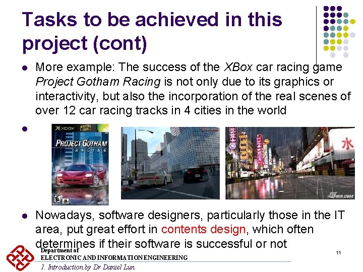 Tasks to be achieved in this project (cont) l More example: The success of Tasks to be achieved in this project (cont) l More example: The success of